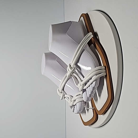 Azalea Wang Stetson Sandals Slides Tubular Straps Knotted Square Toe White 10 - Picture 10 of 13